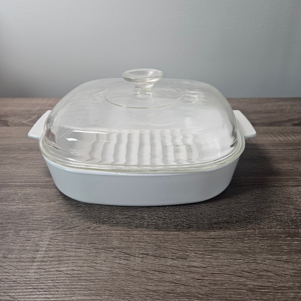 Corning Ware M-10-GR-B 10 Inch Square Browning Skillet with Pyrex Lid A-12-C
